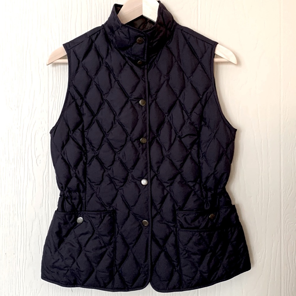 Eddie Bauer Puffer Vest Goose Down Navy S